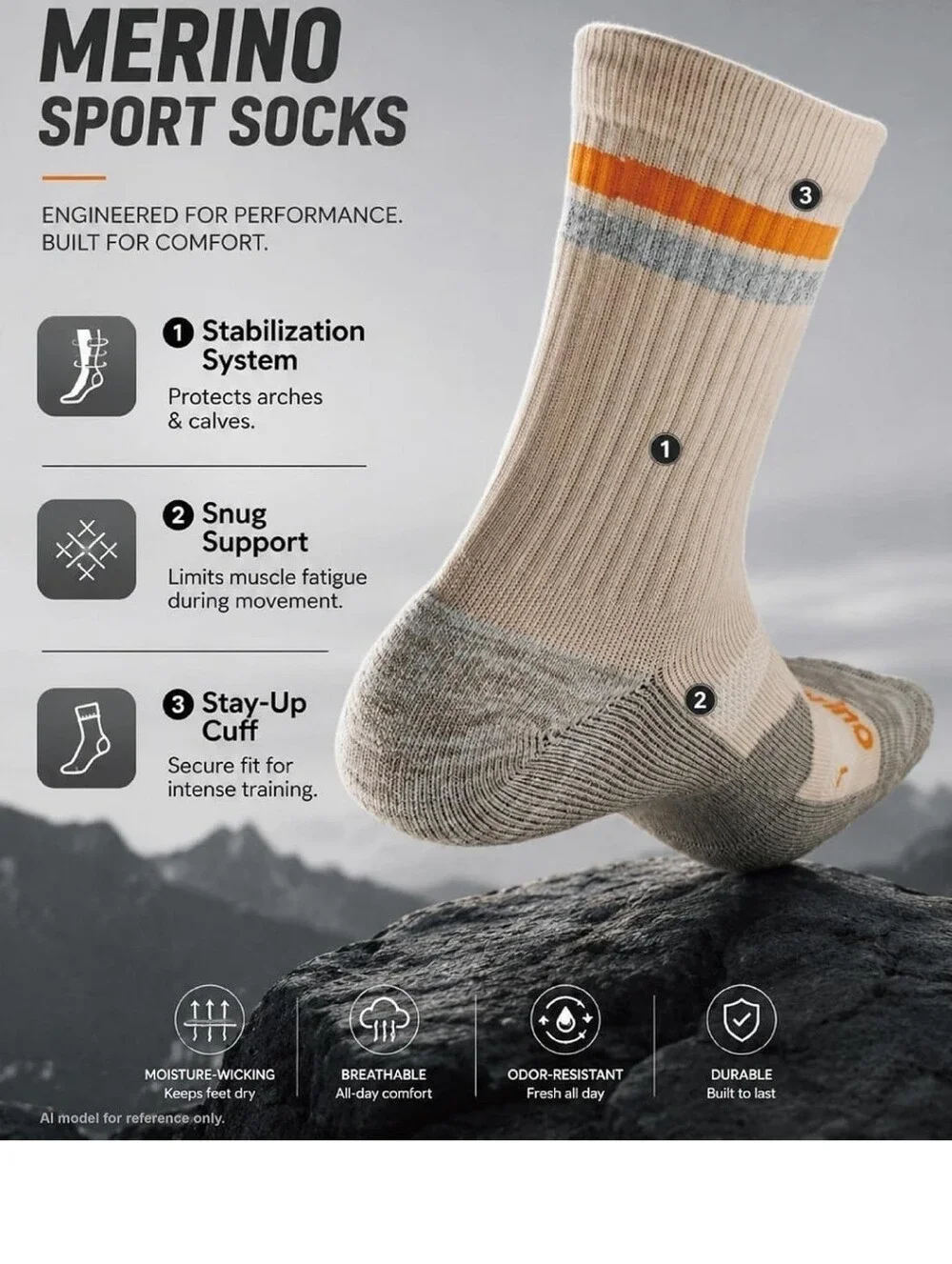 NIB Merino Wool Blend Athletic Crew Socks 3 Pack Women Big Kids Teens Men (READ)